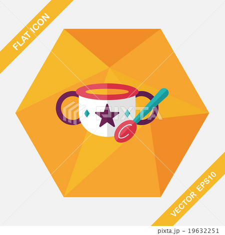 baby food bowl flat icon with long shadow,eps10 19632251