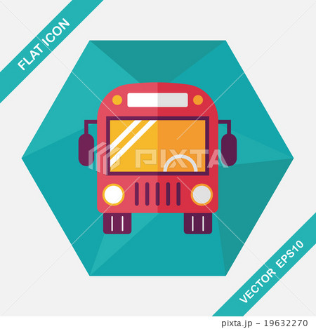 Transportation bus flat icon with long shadow,eps10 19632270