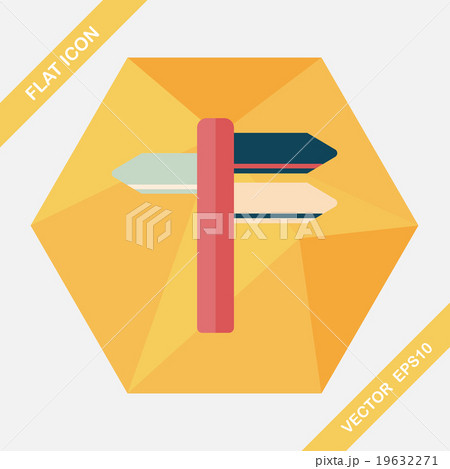 Signpost flat icon with long shadow 19632271