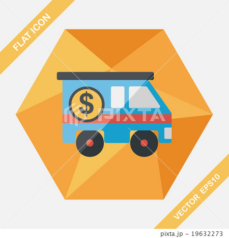 Armored car flat icon with long shadow,eps10 19632273