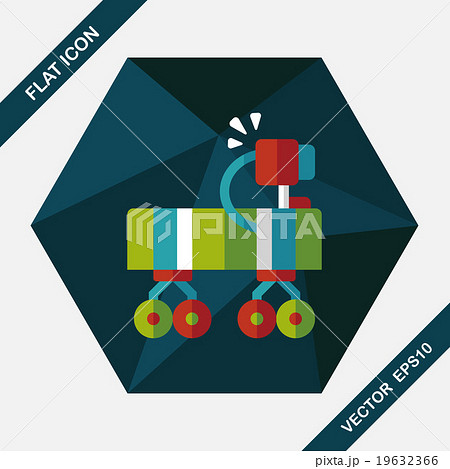 Space Rover flat icon with long shadow,eps10 Space Rover flat icon with long shadow,eps10 19632366