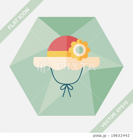 Women hat flat icon with long shadow,eps10 Women hat flat icon with long shadow,eps10 19632442