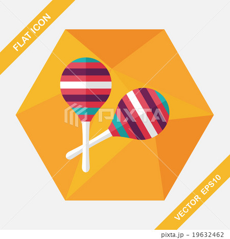 wooden rattle flat icon with long shadow,eps10 wooden rattle flat icon with long shadow,eps10 19632462