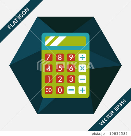 calculator flat icon with long shadow,eps10 19632585
