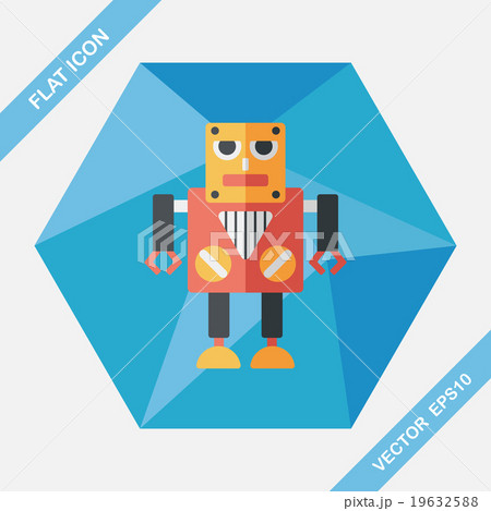 robot flat icon with long shadow,eps10 19632588
