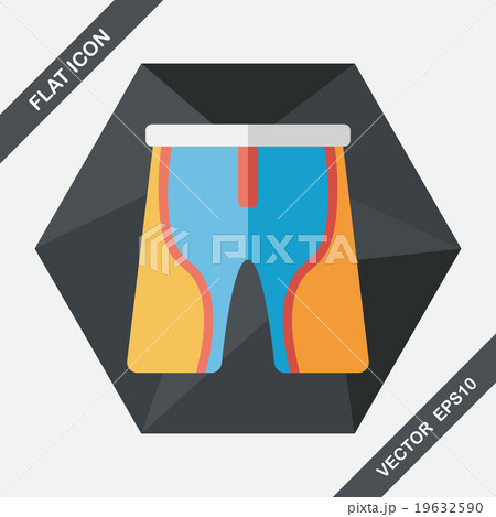 cycling shorts flat icon with long shadow,eps10 19632590