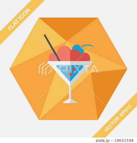 cocktail flat icon with long shadow cocktail flat icon with long shadow 19632598