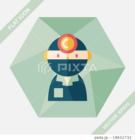 medical people with stethoscopes flat icon with long shadow 19632732