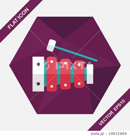Xylophone flat icon with long shadow,eps10 19632869