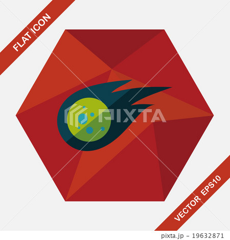 Space Meteorite flat icon with long shadow,eps10 Space Meteorite flat icon with long shadow,eps10 19632871