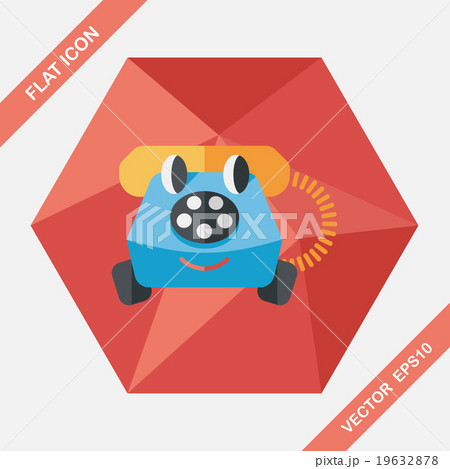 toy phone flat icon with long shadow,eps10 19632878