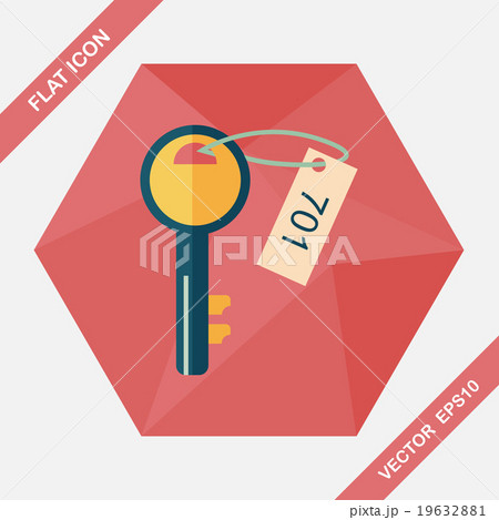 hotel key flat icon with long shadow,eps10 19632881