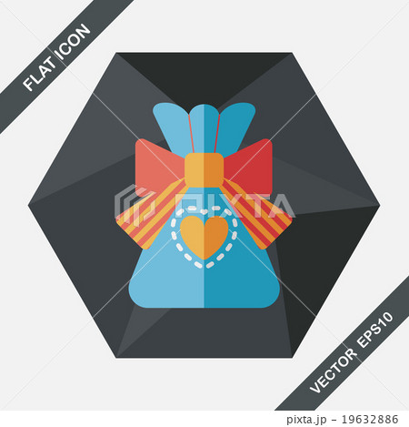 Gift flat icon with long shadow,eps10 19632886
