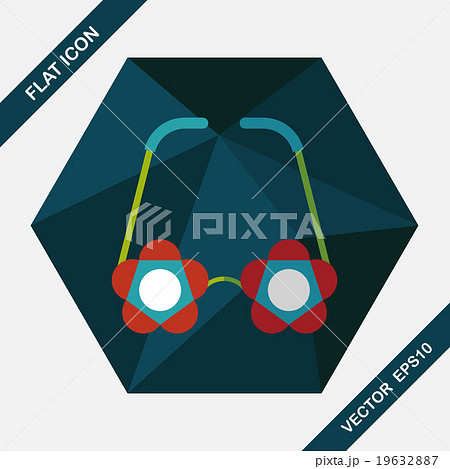 flower glasses flat icon with long shadow,eps10 19632887