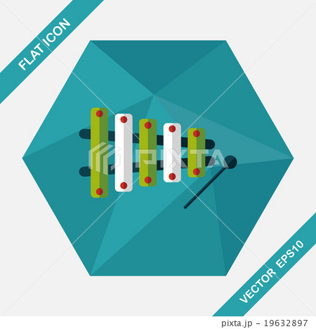 Xylophone flat icon with long shadow,eps10 19632897