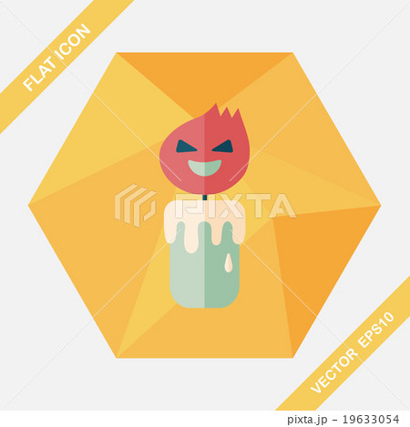 halloween candle flat icon with long shadow,eps10 19633054