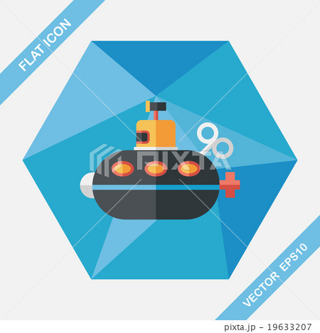 Submarine flat icon with long shadow,eps10 19633207