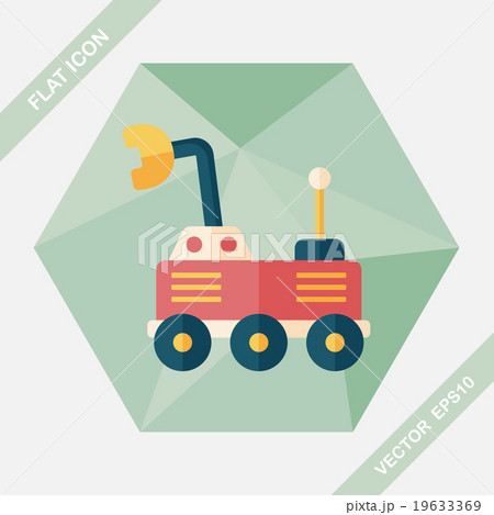 Space Rover flat icon with long shadow,eps10 19633369