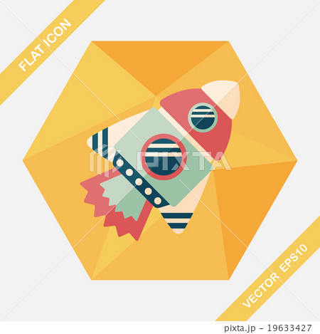 Spaceship flat icon with long shadow,eps10 19633427