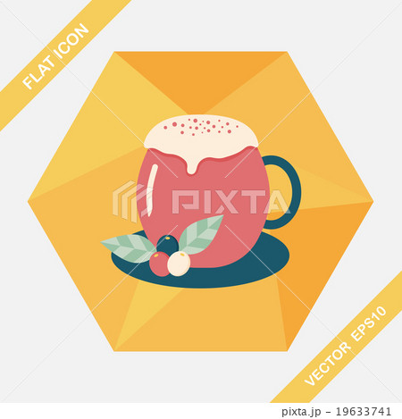 hot milk cream coffee flat icon with long shadow,eps10 19633741