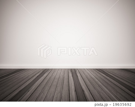 Dark wood floor with white wall 19635692