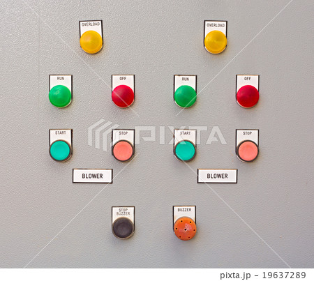 Close-up Control panel of manufacturing in factory 19637289