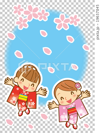 大和撫子と桜吹雪 19637845