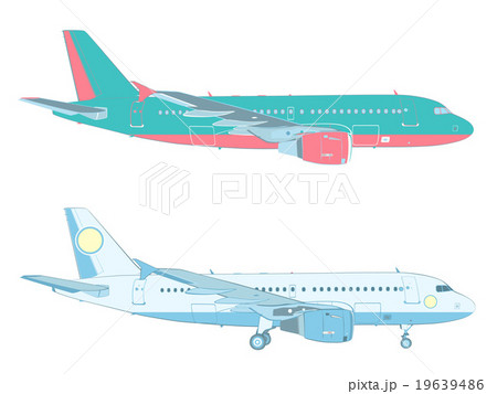 vector drawing of an airbus on white background with and without vector drawing of an airbus on white background with and without 19639486