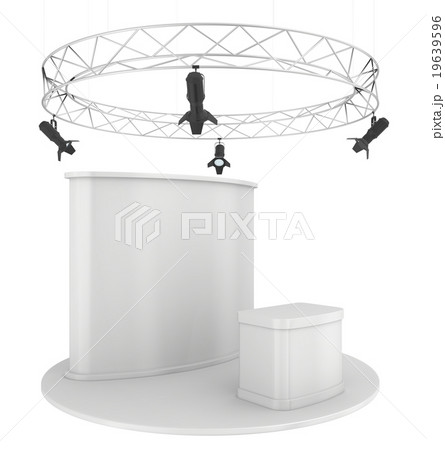 Blank exhibition stand. Isolated on white 19639596