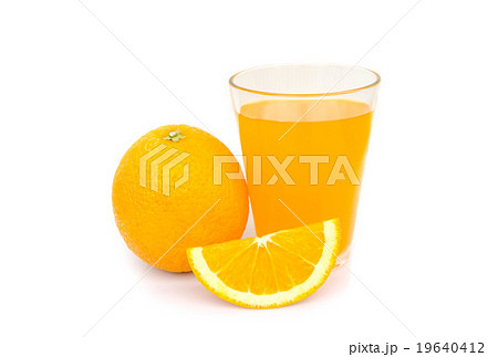 Orange juice and slices orange isolated on white Orange juice and slices orange isolated on white 19640412