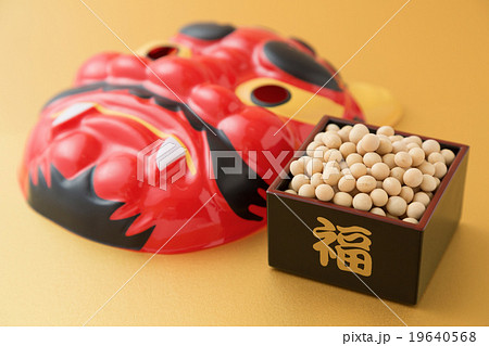 節分イメージ　赤鬼　福　豆 19640568
