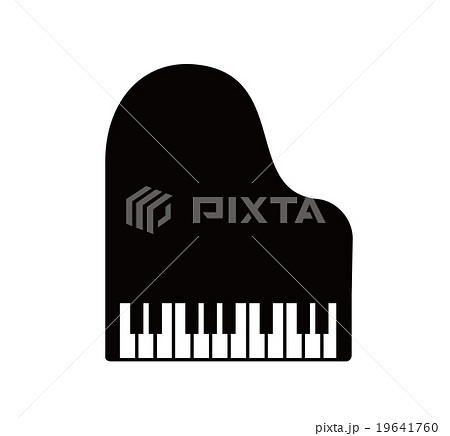 ピアノシンプルアイコンのイラスト素材