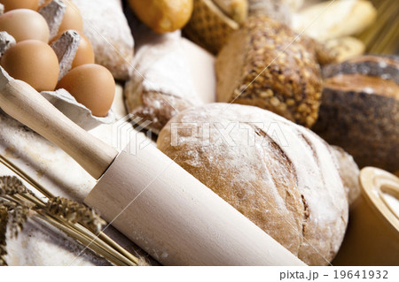 Traditional rural food with bread 19641932