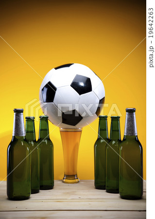 Beer collection, football, bright vibrant alcohol  19642263