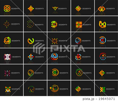 Set of linear abstract logos and swirl shapes 19645071