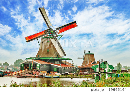 Unique old, authentic, real working windmills  19646144