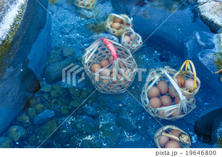 boile eggs in the hot water spring 19646800