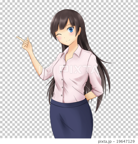 Female finger pointing in shirt 19647129