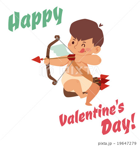 Valentine Day cupid angel cartoon style vector 19647279