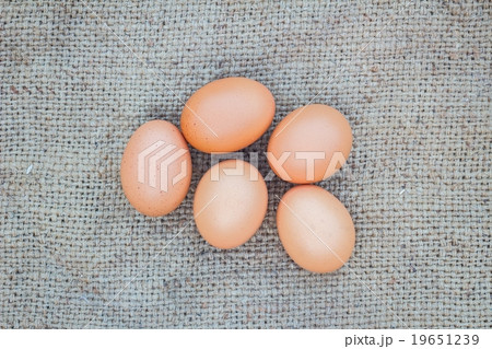 eggs on gunnysack eggs on gunnysack 19651239