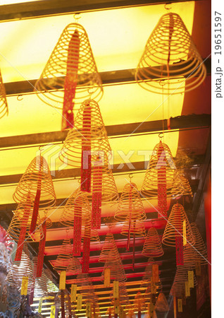 Coils of incense hanging in a temple Coils of incense hanging in a temple 19651597