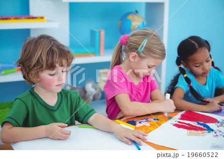 Happy kids all drawing pictures 19660522