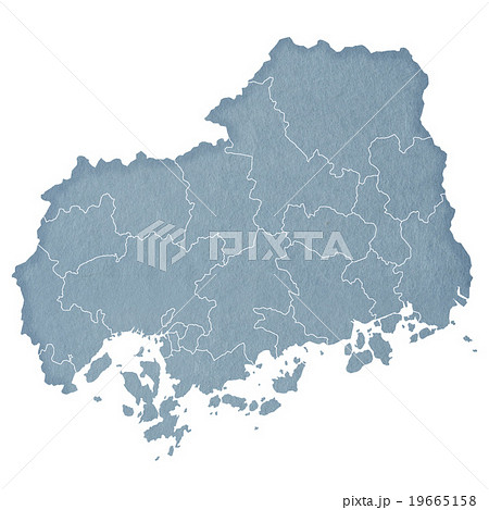 広島県地図のイラスト素材
