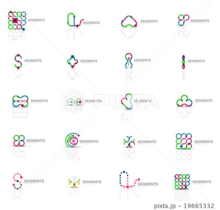 Set of linear abstract logos. Swirl, circle Set of linear abstract logos. Swirl, circle 19665332