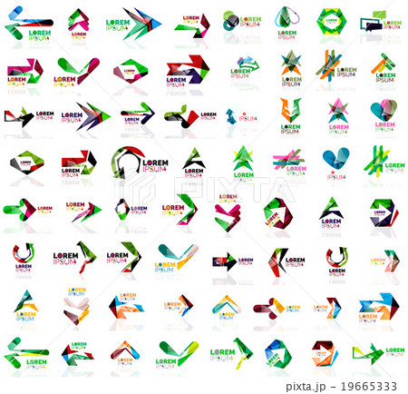 Set of geometric design arrow icons 19665333