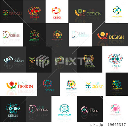 Triangle geometric shapes, set of abstract logos 19665357