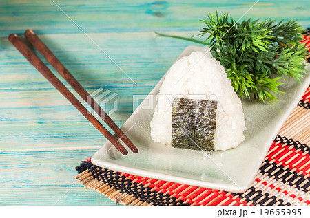 Rice ball,onigiri ,rice mixing with seaweed. Rice ball,onigiri ,rice mixing with seaweed. 19665995