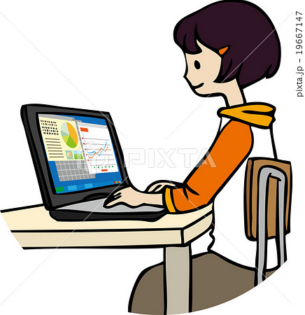 Ict教育 パソコン タブレットを使う子どものイラスト素材