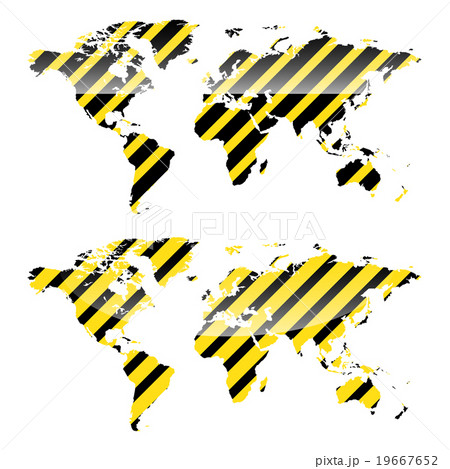 vector World map of yellow and black stripes vector World map of yellow and black stripes 19667652