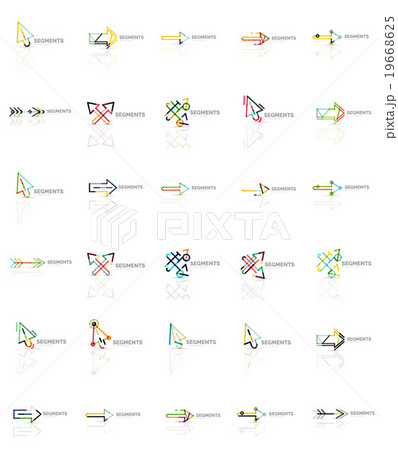 Set of linear arrow icons, thin line design 19668625